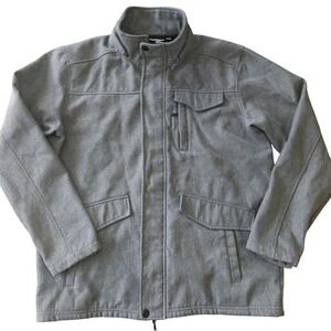 Ben Sherman FUNCTION Softshell Jacket Gray Full Zip Snap Front‎ Mens XXL Utility